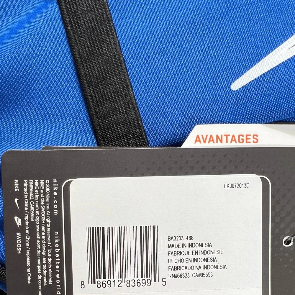 Nike Team Training Duffel Bag Unisex Medium Blue Black Vintage NWT